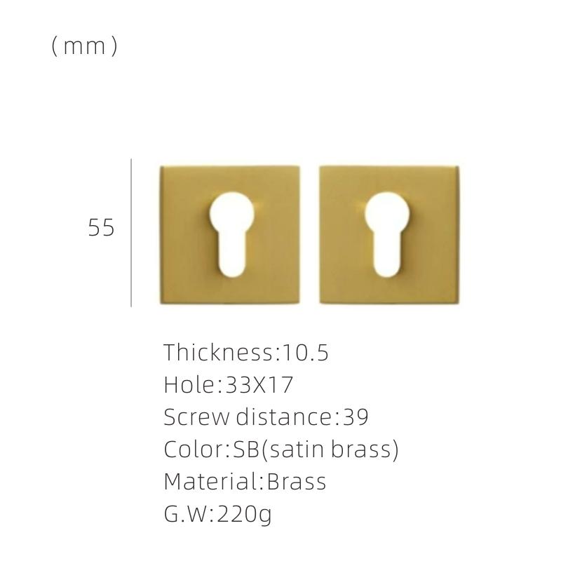 DOOROOM Brass Door Lock Key Escutcheon Plates Knurled Striped Thumbturn for Inside Door Room Bathroom Thumb Turn