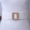 Black Waist Seal Elastic Elastic Diamond Set White Belt Women'S Decoration With Skirt Dress Clothes Wide Skirt