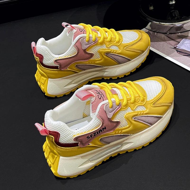 Fashion Woman Mesh Breathable Sneakers Women Autumn Trainers Shoes Ladies Casual Sport Sneakers Flat Lightweight Soft Vulcanize Shoes