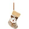 Holiday Stockings with Glitter and Present Bags for Kids Santa Snowman Reindeer Polyester Christmas Decoration