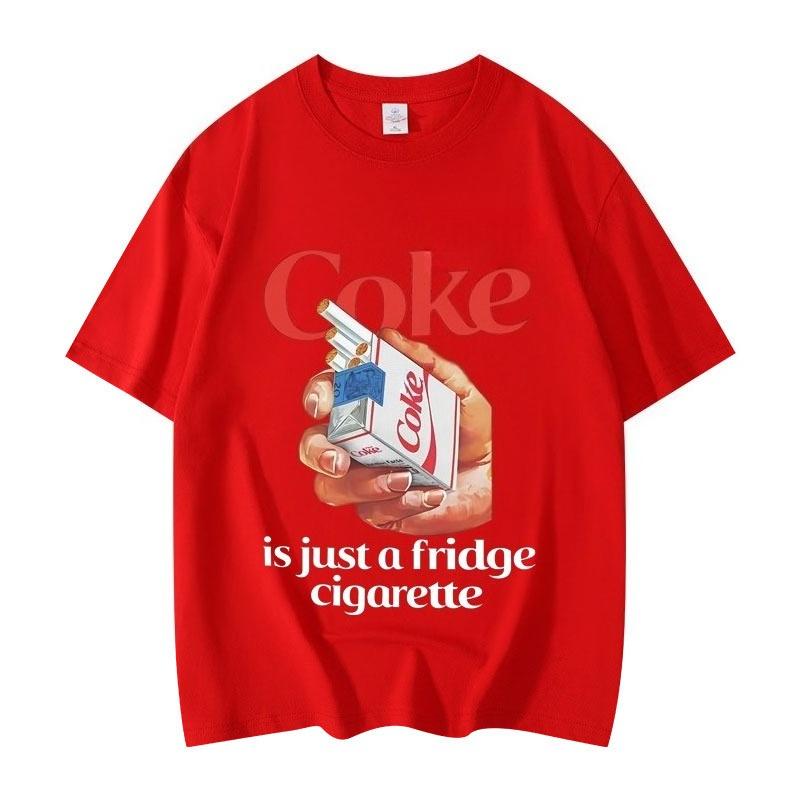 Camiseta Fuuny Just A Fridge Cigarette Coke Memecamisetas Harajuku De Moda De Alta Calidadcamisetas Informales Transpirables
