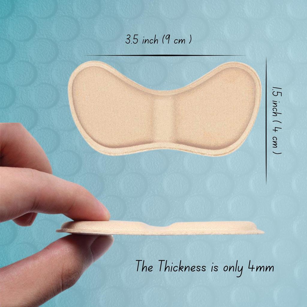 Wonder Care Heel Pads, Bite Protector | Heel Grips Liners, Heel Pad Self Adhesive | Butterfly Heel Cushion | Prevent Pain Blisters Calluses (Beige,