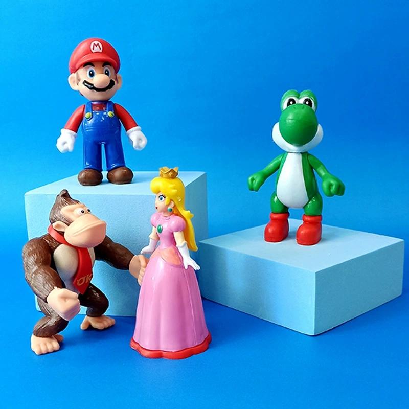 12Pcs/Set Super Mario Bros Pvc Action Figure Toys Dolls Model Set Luigi Yoshi Donkey Kong Mushroom  Holiday Gifts