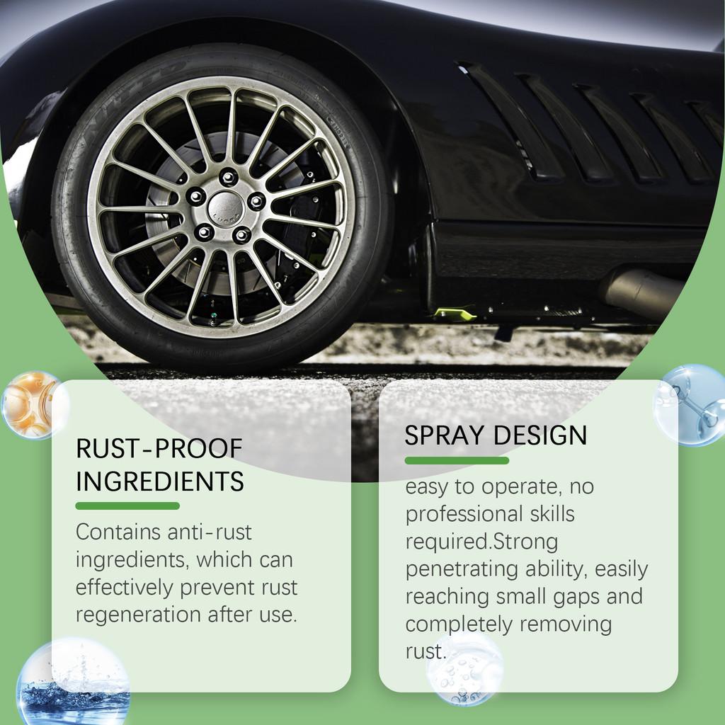 Homonth Nettoyant Roue Anti-Rouille Efficace Solution Nettoyante pour Roues Automobiles 100ml Avec Serviette