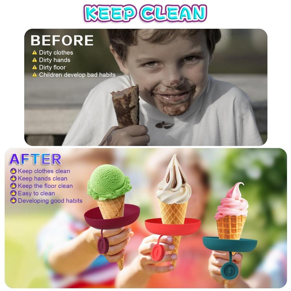 Ice Cream Holder, Anti-drip Popsicle Holder, Anti-drip Tray, Portable Popsicle Protector, Catches Popsicles Before They Drip