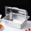 Clear Cover Stainless Steel Serving Pan Buffet Food Presentation Tray Condiment Dispenser for Restaurant Home Use