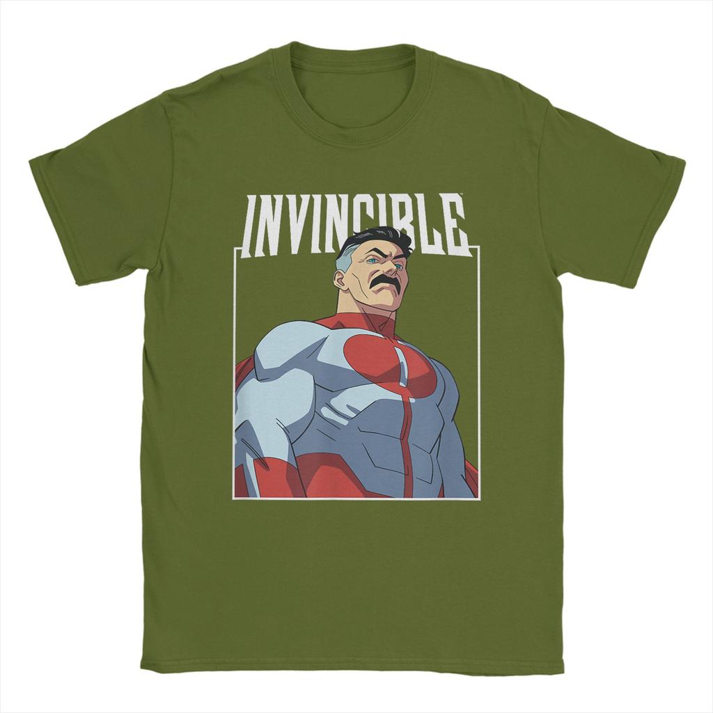 Men T-Shirt Invincible Omni-Man Character Awesome Cotton Tee Shirt Short Sleeve Anime Cartoon T Shirt O Neck Clothes New Arrival
