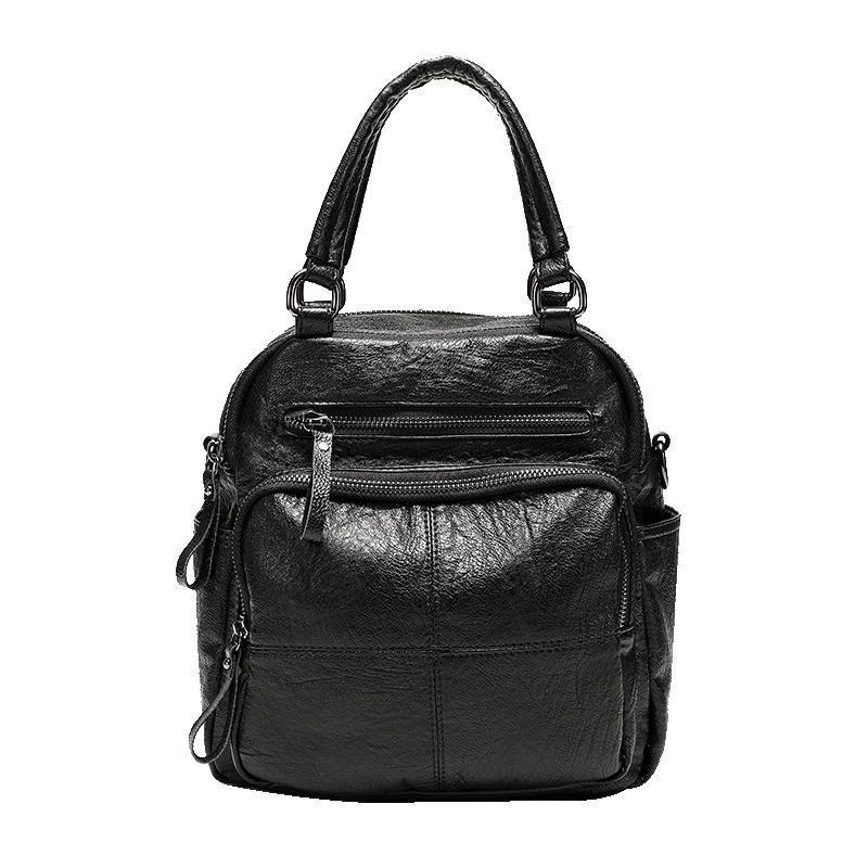 

New Fashi Women s Bag Handbag Cowhide Backpack Retro Multi functial Bag Three Wearing Methods Large Capacity multi-storey