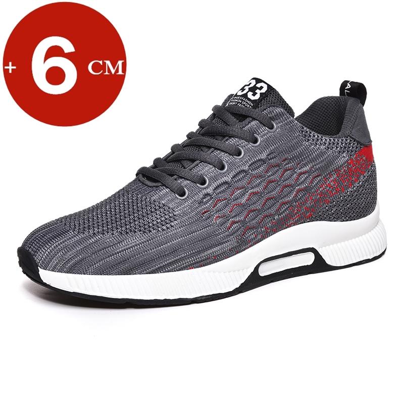 Men Sneakers Elevator Shoes Hidden Heels Breathable Heightening Shoes For Men Increase Insole 6CM Sports Casual Height Shoes