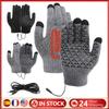 Touch Screen Knitted Gloves Winter Snowboard Gloves Hand Warmer USB Heated Gloves for Backpacking Mountaineering Riding Camping