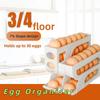 Egg Dispenser Automatic Rolling Egg Tray Organizer, Space Saving Refrigerator Egg Roller,Holds 20/30 Eggs Simultaneously