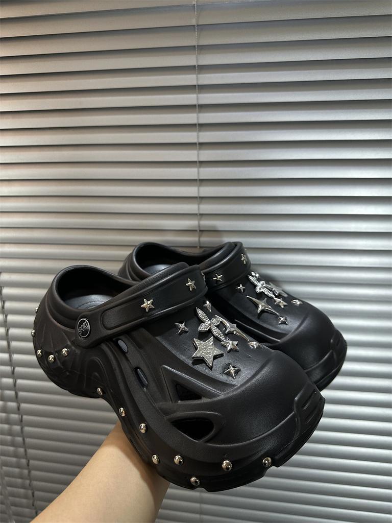 New summer go out punk platform hole shoes slippers women's summer sandals outside students