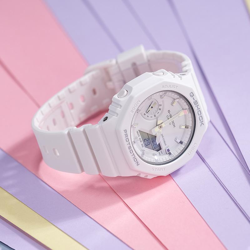 Casio G-Shock Fashion Quartz Watch Resin Strap White Dial Women Watches GMA-S2100-7APR