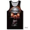 Premium Quality Graphic 3d Print Skull Mens Gym Muscle Vest Shirt Sport Fitness Tank Tops