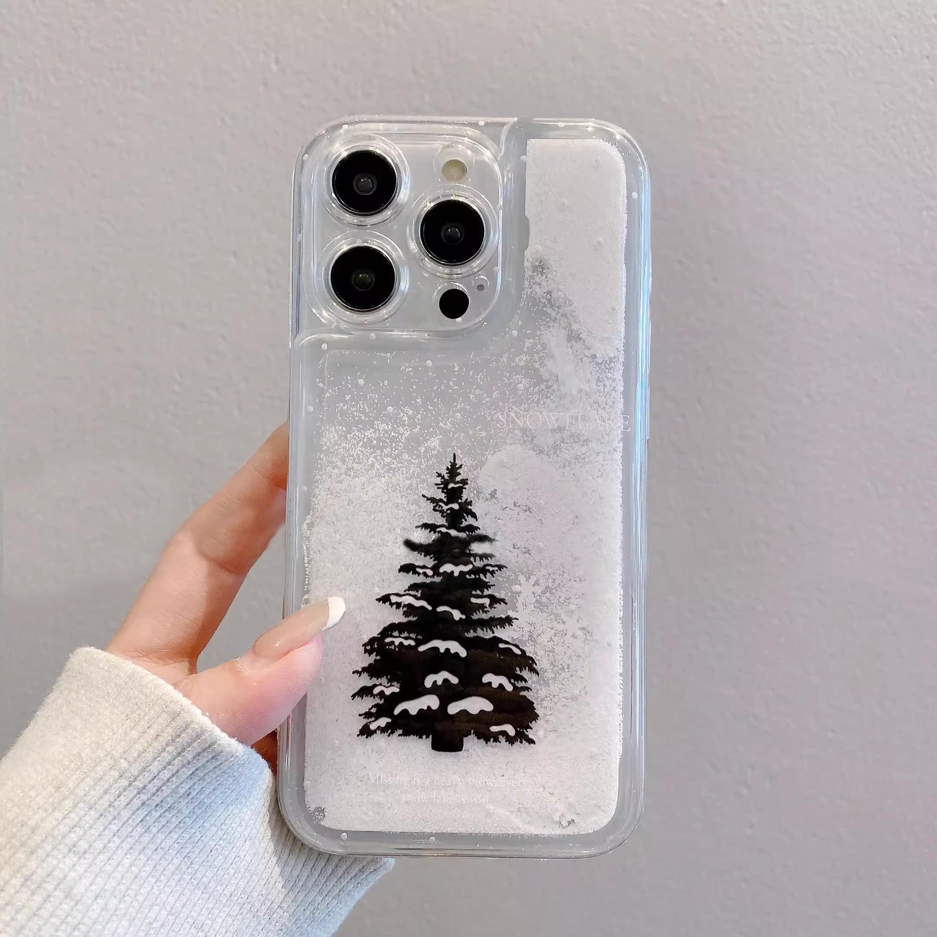 

Christmas Cedar Glitter Soft Case for iPhone 11, 12, 14 Plus, 15, 16, 17 Pro - Cute New Year Design iPhone 16 Pro Max