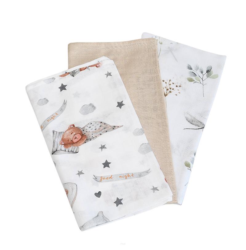 Muslin Diapers 3 Pieces (set W)