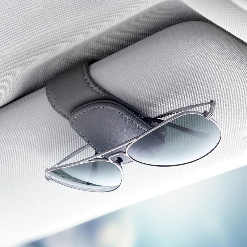 1Pc Car Visor Glasses Clip Multifunctional Car Glasses Frame Leather Car Storage Box Car Sunglasses Clip Clip