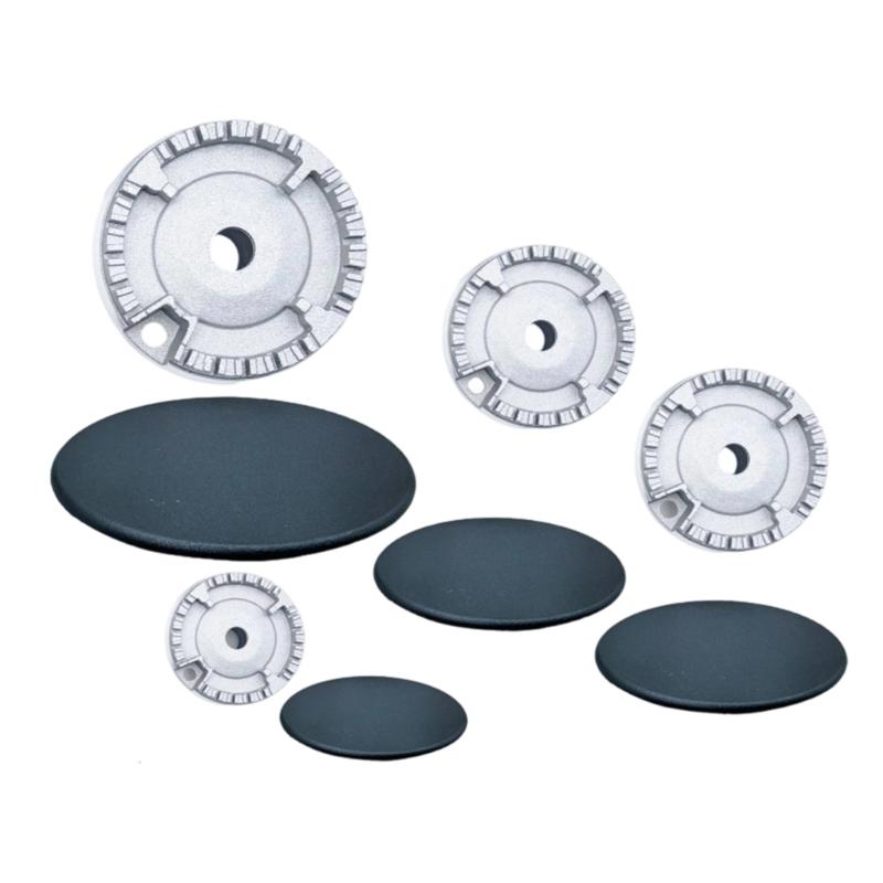 Cooker Hat Set Oven Gas Hob Burners Flat/Concave Fire Cover Replacement Gas Burners Flame Cap for Most Gas Stove Burners