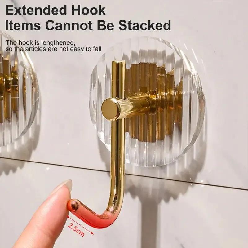 3PCS Self Adhesive Acrylic Wall Hooks Waterproof Towel Hooks For Bathroom Shower Home Organization For Luxury Design Strong Hold