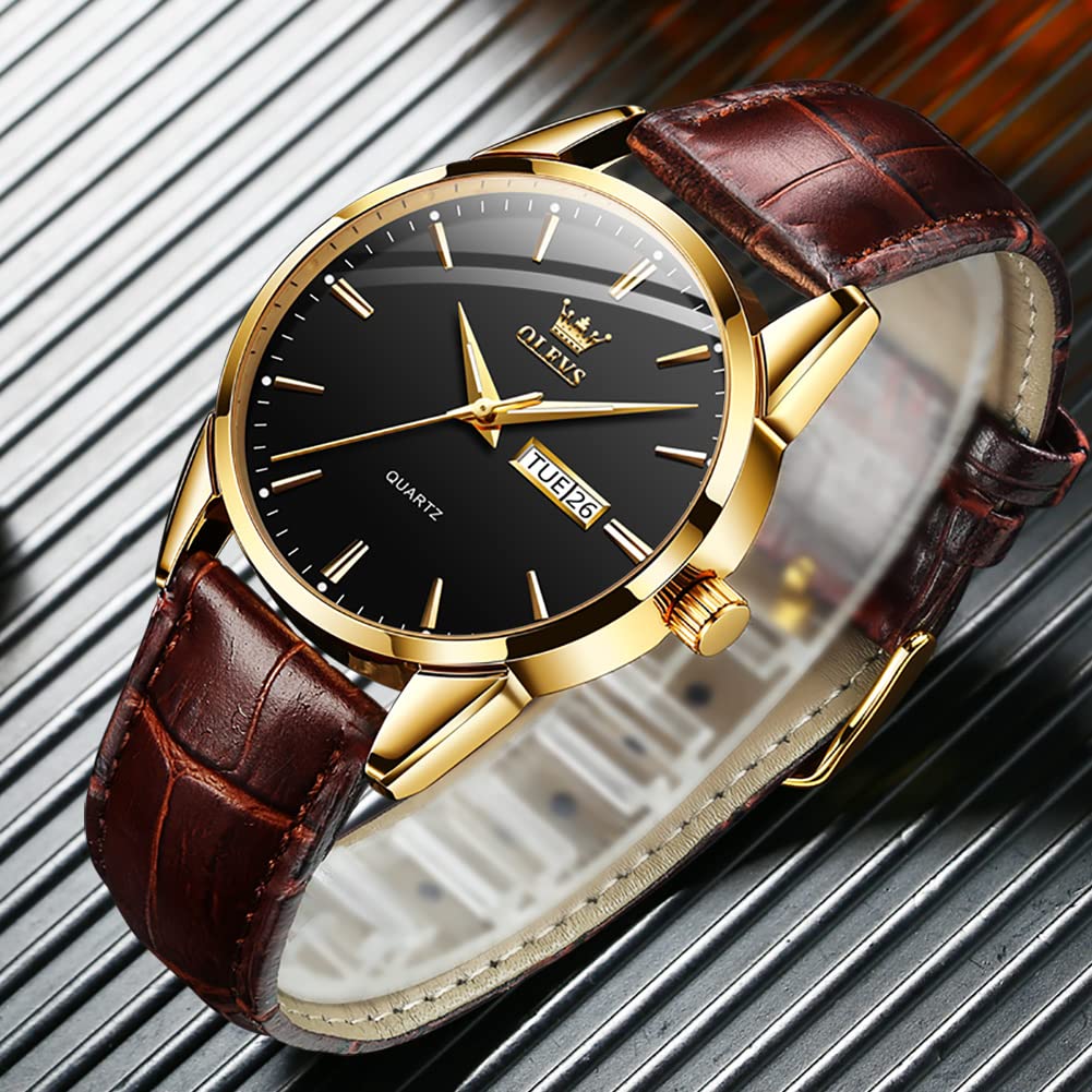 Business Leather Calendar Best Gift for Men Men's Wristwatch, Watch, Clock, Band, Stylish, Waterproof, Display, Luminous,