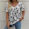 Summer Animal Paw Prints 3D Print T-shirt Women Streetwear Casual T Shirts Tops Woman Harajuku V-Neck Tees Oversized Clothing