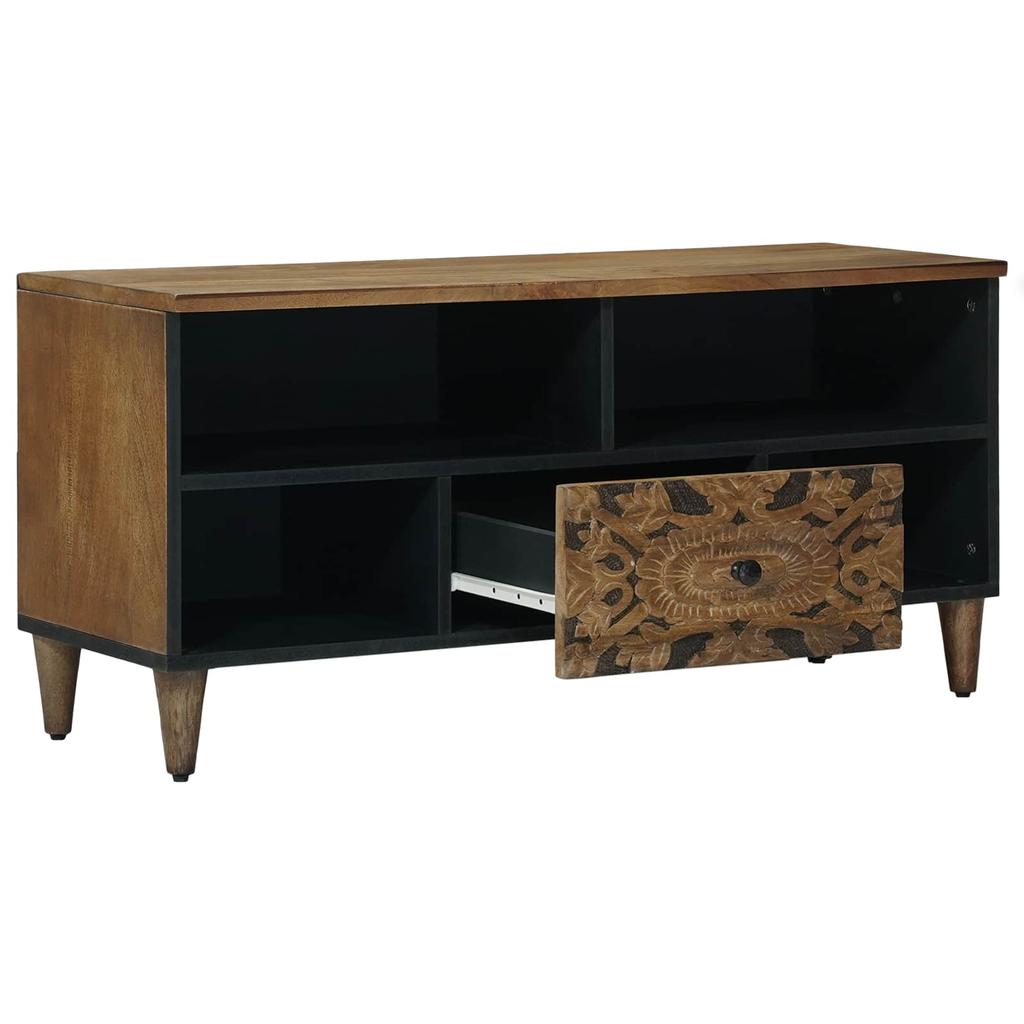 TV Cabinet Brown 100 X 33 X 46 Cm Solid Mango Wood