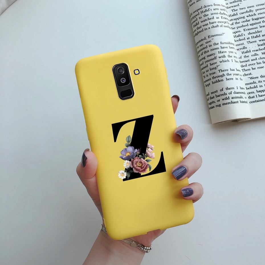 for Samsung Galaxy A6 2018 phone case A600 A600F for Samsung A6 a 6 plus 2018 A605 A605F A6plus case Beautiful 26 Letters cover