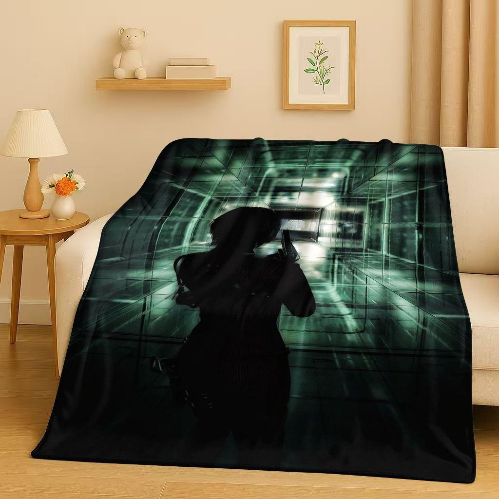 Leon R-Resident Evil Game Cartoon Gamer Flannel Blanket,Ultra Soft Warm Plush Throw for Home Bedroom Bed Sofa Cover Picnic Kids