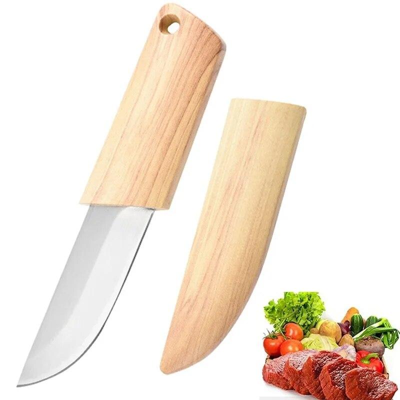 Rozsdamentes acél kézi kés éles hordozható háztartási gyümölcskés új kültéri kempingkés