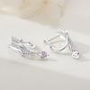 Fashion Copper Silver Plated Drop Earrings Women's Colorful Love Heart Zircon Earrings Fine Jewelry for Wedding Engagement Party