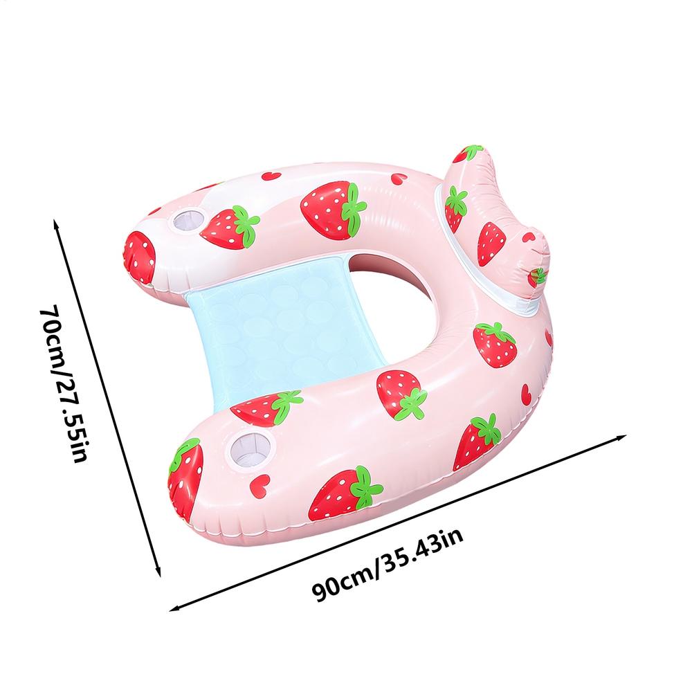 Inflatable Swimming Pool Float Chair Swimming Floating Chair For Adults U-seat Floating Beach Lounge With Cup Holder Backrest