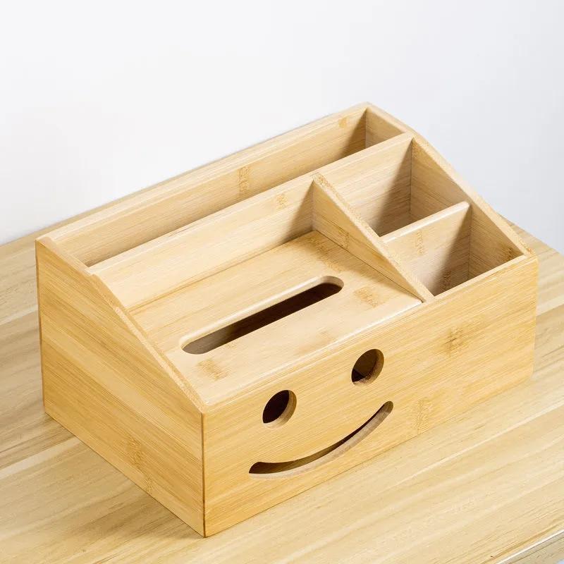 Multifunctional Tissue Box Home Living Room Creative Wood Paper Box Table Desktop Organizer Decorative Craft Ornament Remote Control Key Storage Case