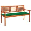 Day and Night - Day and Night 3-seater Garden Bench Solid Eucalyptus Wood and Cushion 150 Cm