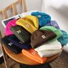 Updated Letter R Embroidery Beanie Hats for Women Girl Autumn Winter Elastic Knitted Skullies Leisure Outdoor Use Ear Warmer Pullover Hat
