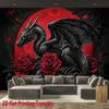 Gothic fantasy dark dragon Digital printing polyester wall tapestry suitable for use in living rooms bedrooms offices bars party
