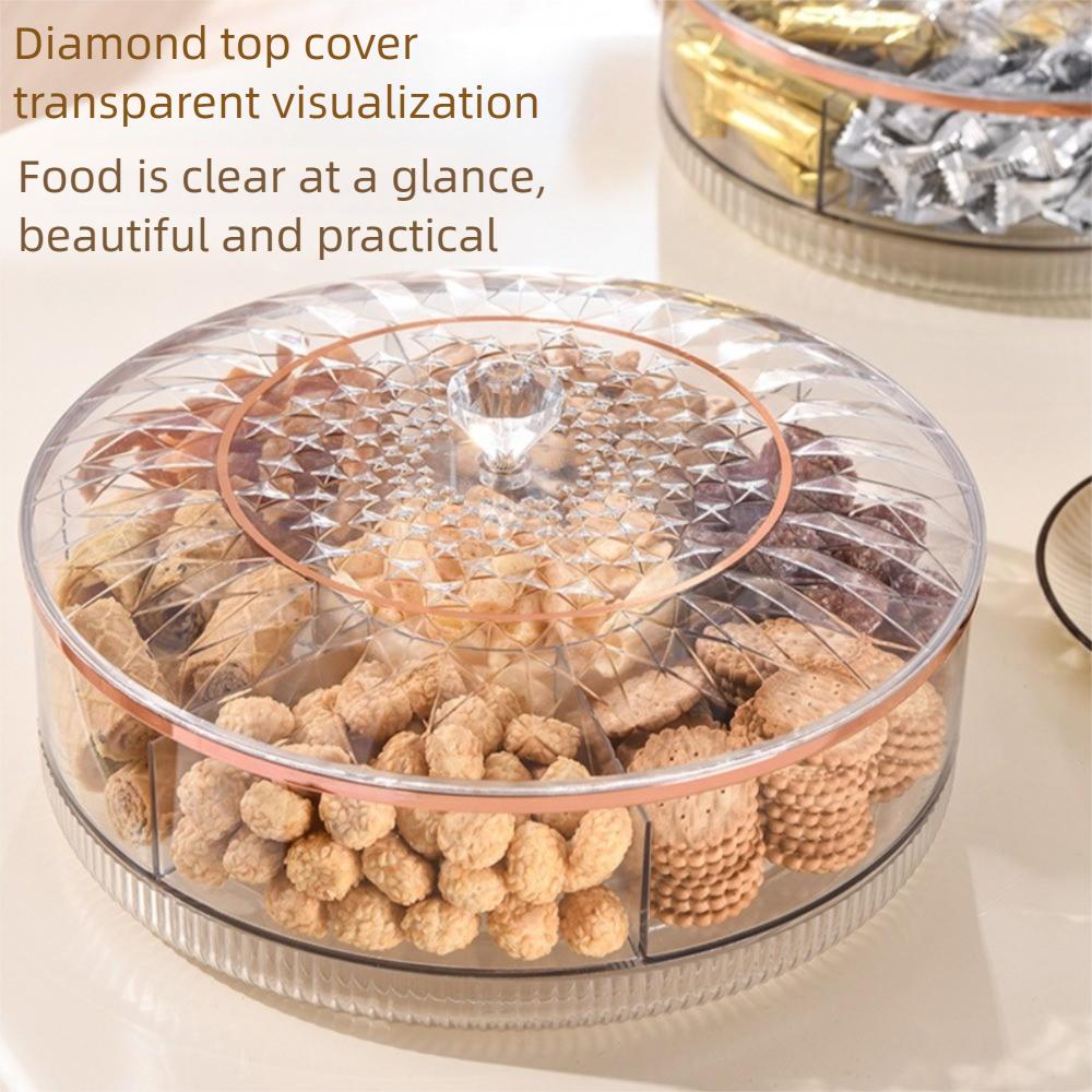 Otočný box na sušené ovoce s možností otočení o 360 stupňů, velkokapacitní box na občerstvení, ovocný talíř