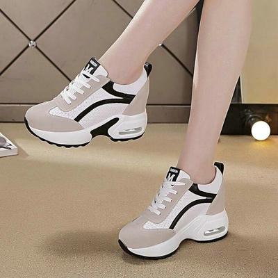 Moda Kobieca Platforma Koturny Buty Damskie Zapatillas Mujer Casual Platforma Wysokie Obcasy 8CM Damskie Trampki Zwiększające Buty 457