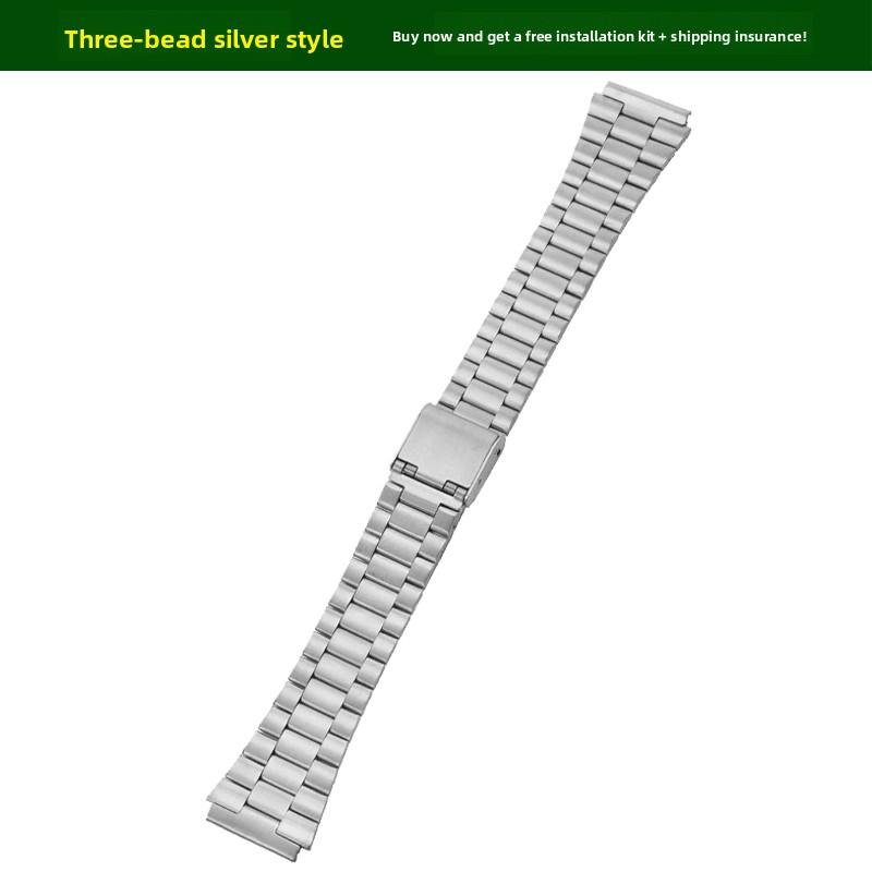 A168 Stainless Steel Case For Casio Electronic Watch A168W A168WA-1 Modified Metal Bezel Watch Case+Strap Suit watchband+Tools