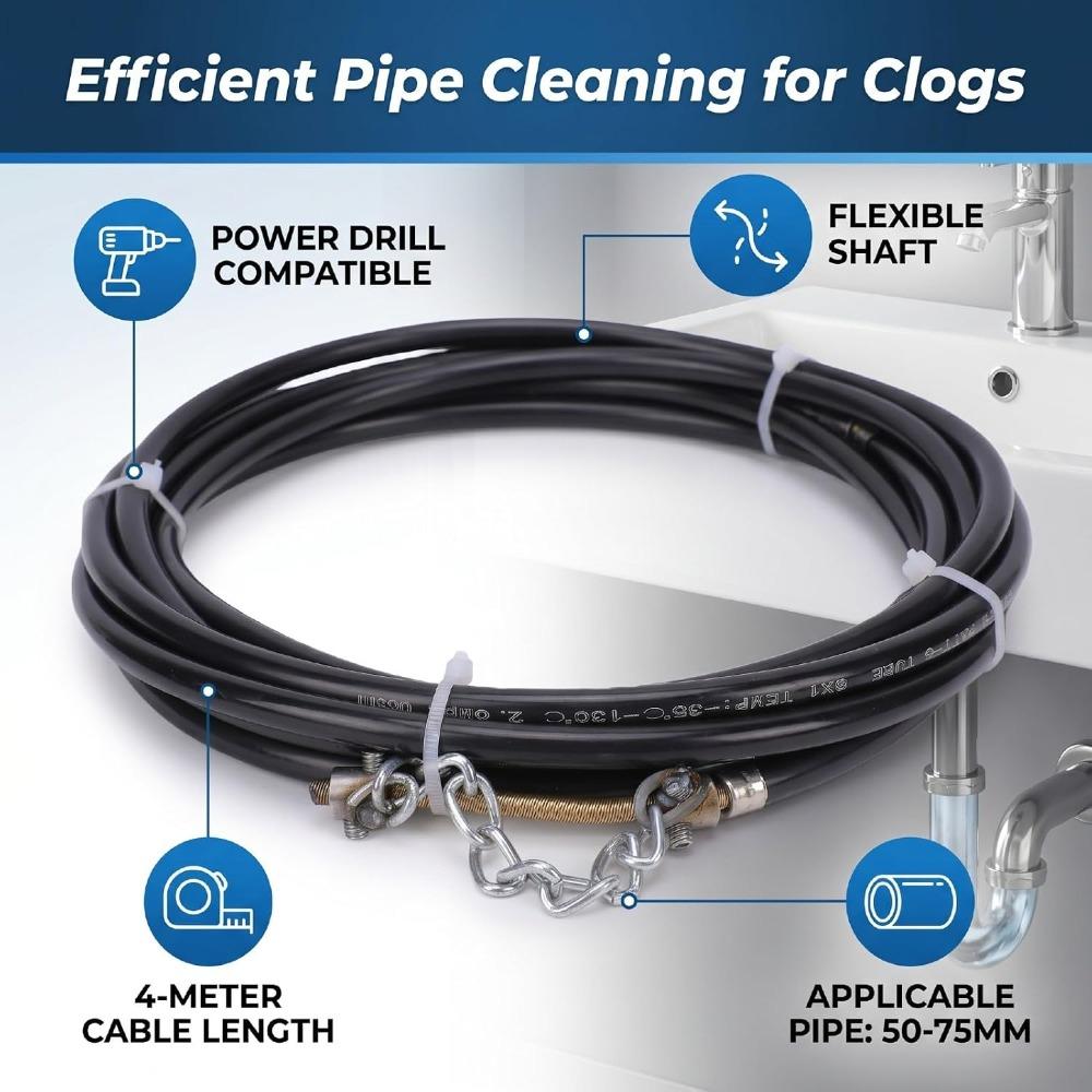 Rotating Shaft Drain Cleaning Cable Flexible Shaft Pipe Descaling Tool  Home Plumbing