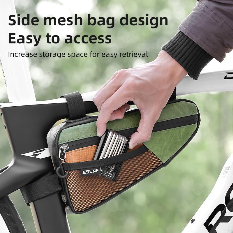 Bike Top Tube Triangle Frame Bag, Waterproof Large Capacity Durable Universal Fit for Mountain Road Bike Easy to Install