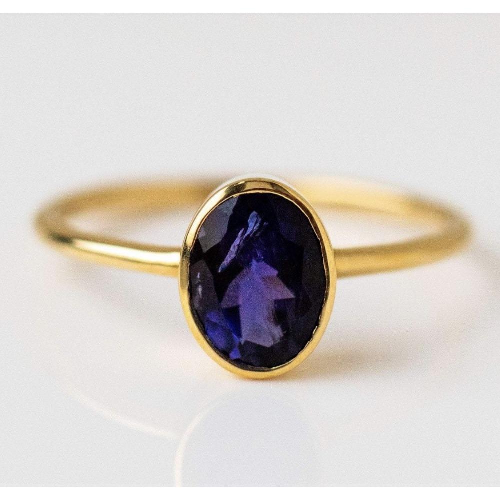 Bijuterii noi Inel de damă din trei piese cu diamant albastru european și american