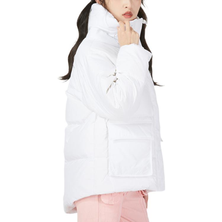 adidas Neo Jacke DW1 Einfarbig bedruckt Kleines Logo mit Reißverschluss Langarm Daunen Damen Oberbekleidung Weiß HN2441