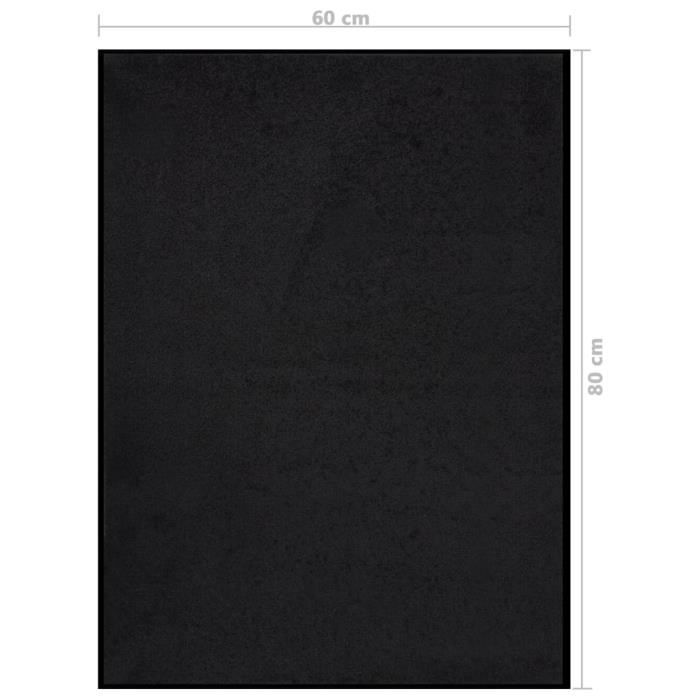 VidaXL Paillasson Noir 60x80 cm