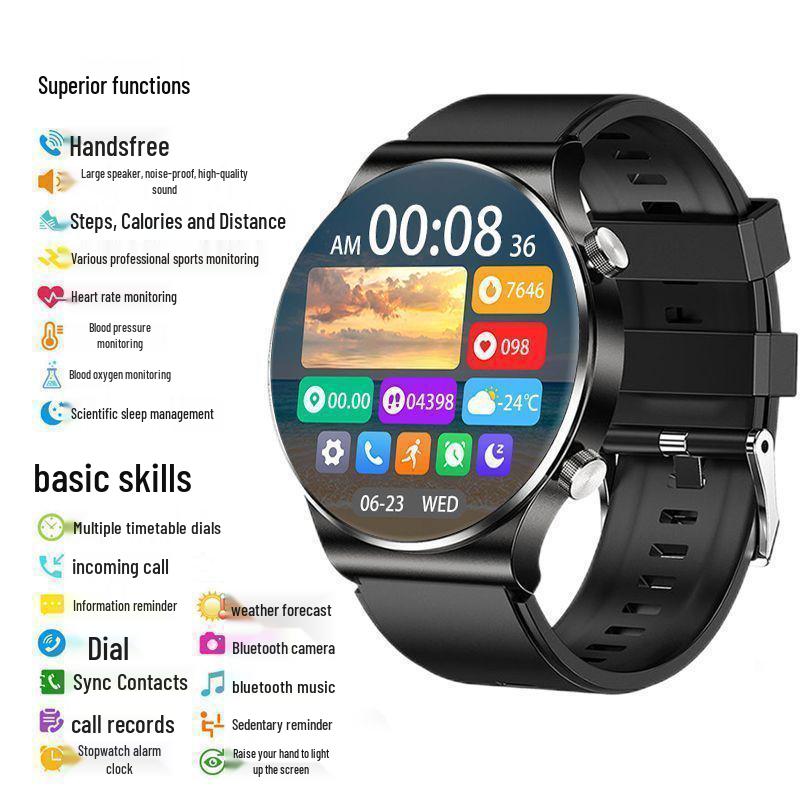Умные часы Huqiangbei GT4 2025: Черная Технология, Здоровье и Спорт, Bluetooth-вызов, Многофункциональный