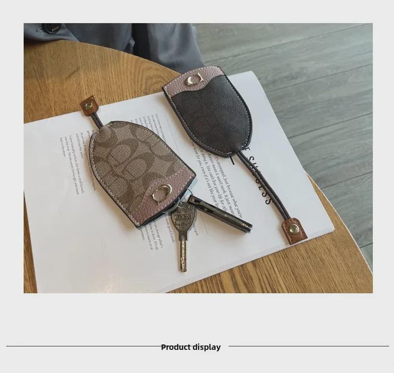 Stylová dámská retro multifunkční taška na klíče s držákem na dálkové ovládání a klipem na klíčenku
