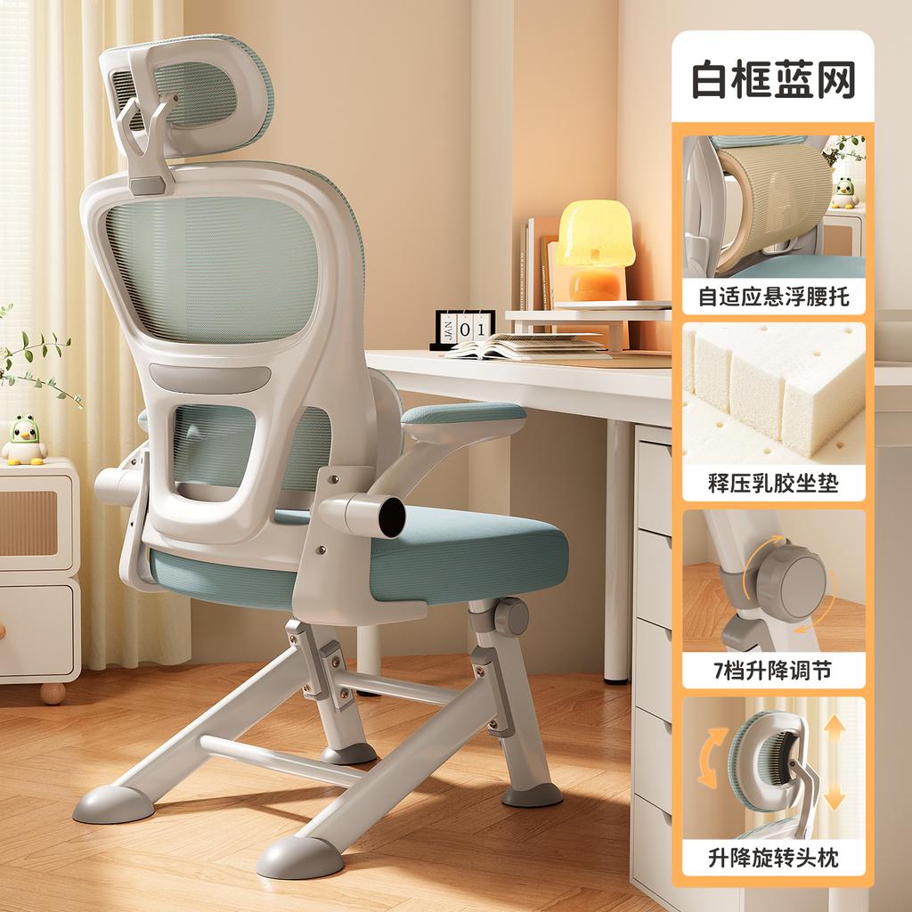 Ergonomic Study Chair for Teens - Adjustable Student Desk Chair, Lumbar Support Computer Chair, Home Office Learning Seat