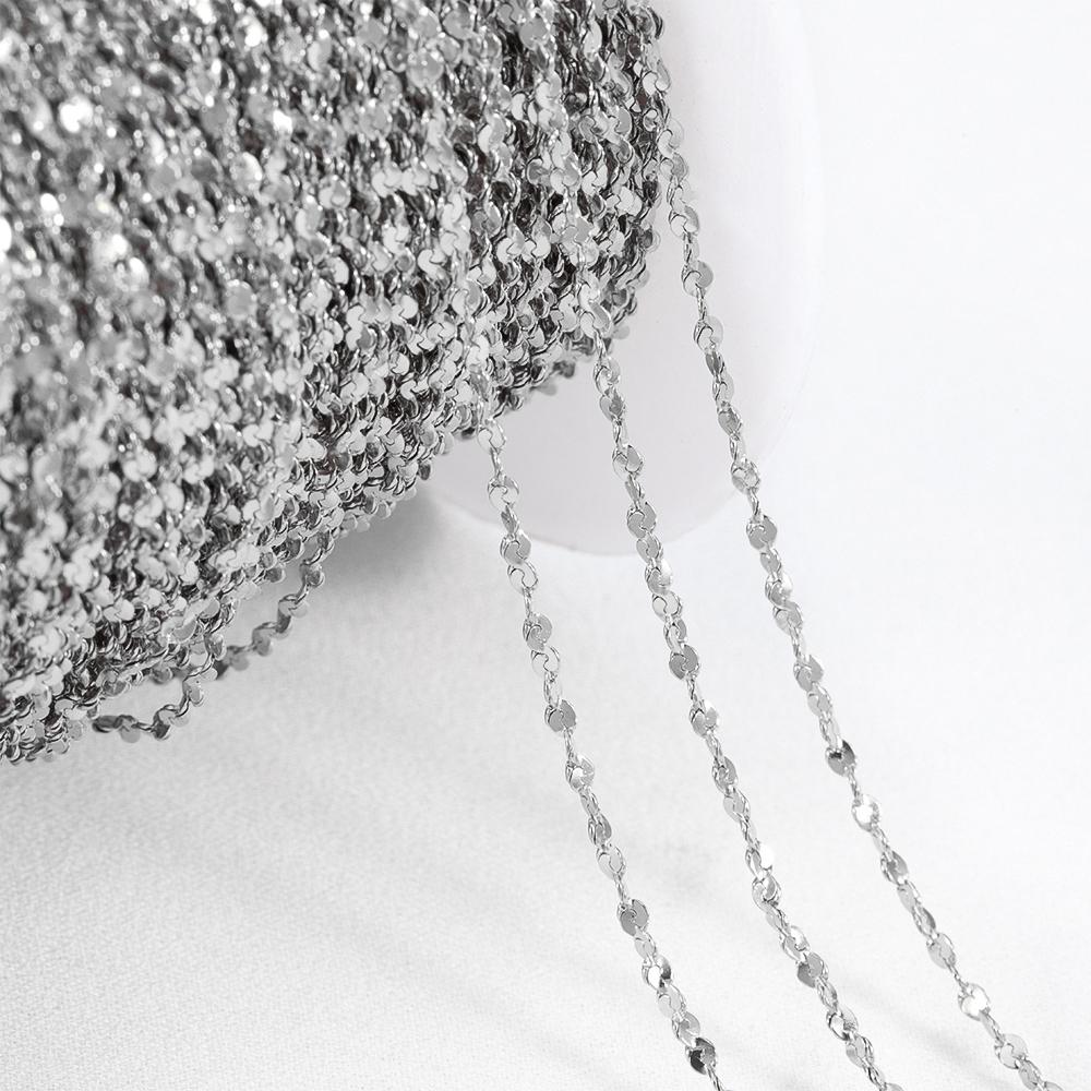 

5Meters 1Meter Stainless Steel Gypsophila Thin Twist Chains for DIY Necklace Bracelet Anklet Clothing Accessories Jewelry Making 1 meter