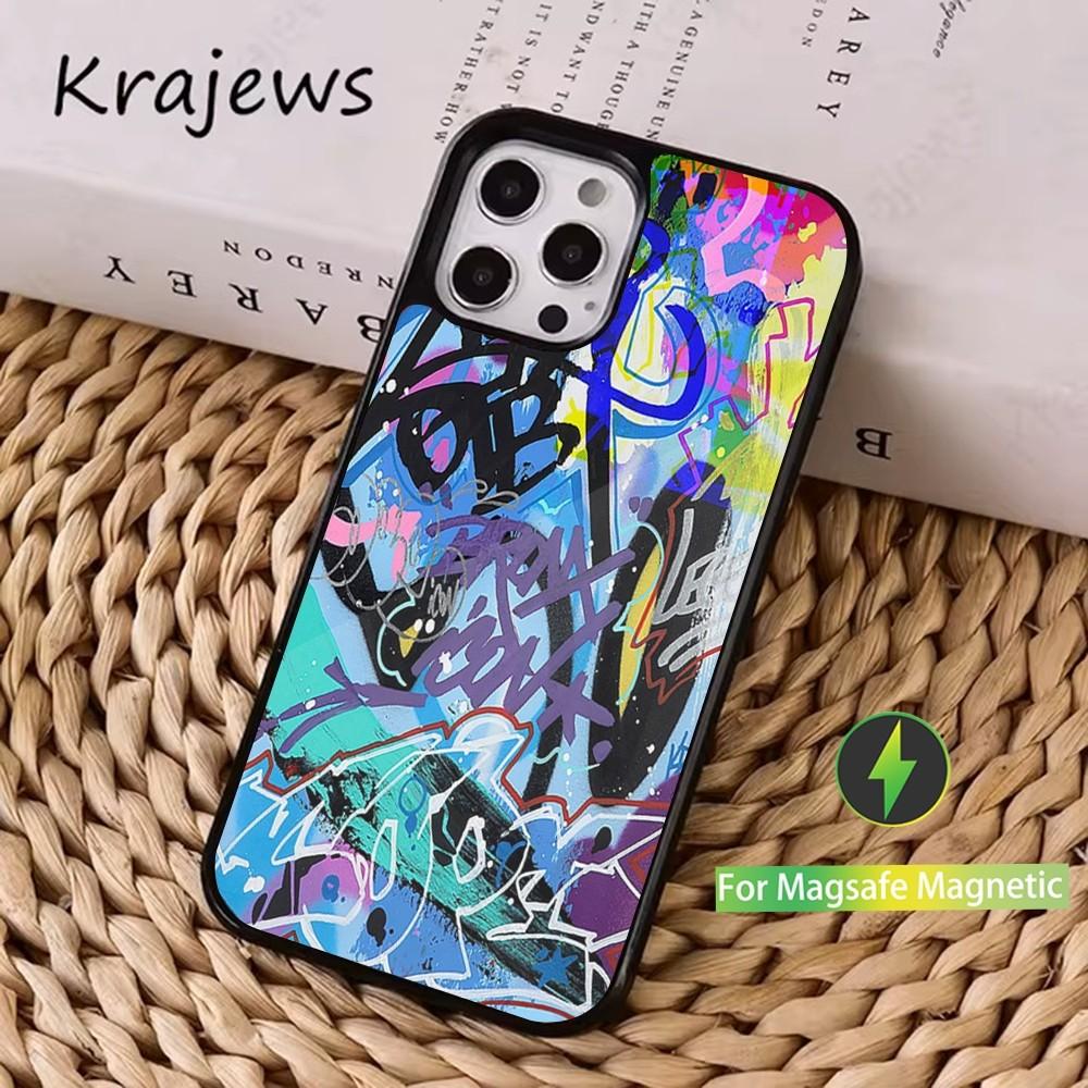 Cool Thing Graffiti Art Phone Case For iPhone 16,15,14,13,12,11,Pro,Max,Plus,Mini, Magsafe,Magnetic Wireless Charging Case