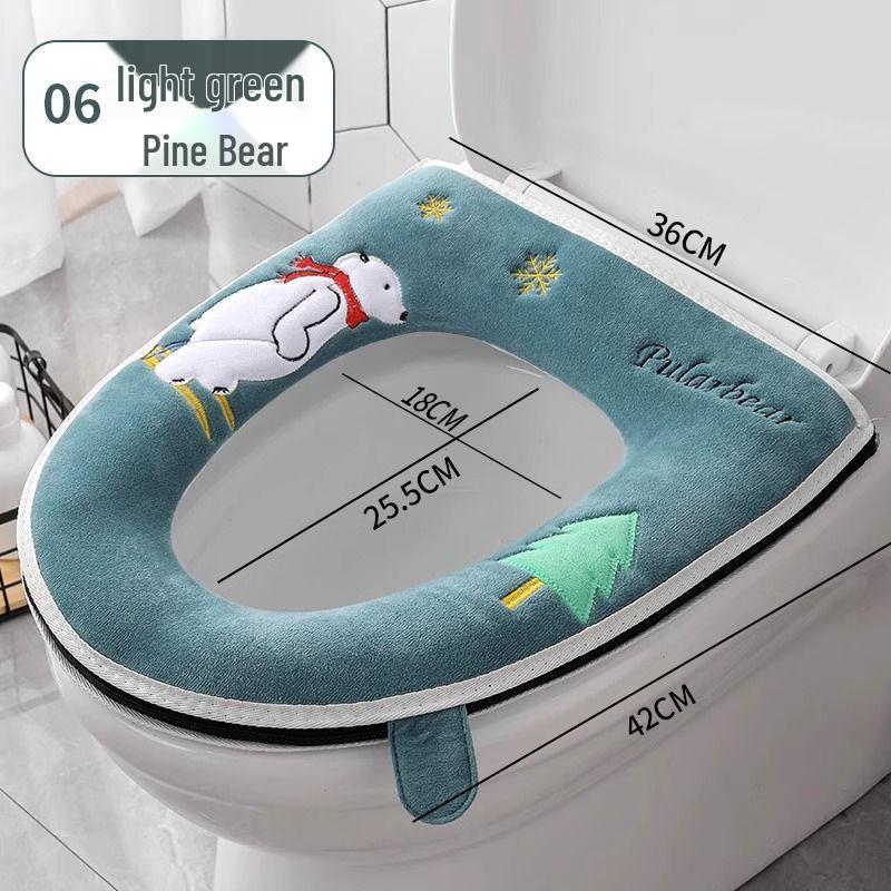 Universal Waterproof Zippered Toilet Seat Cushion - Cute, Thickened, and All-Season