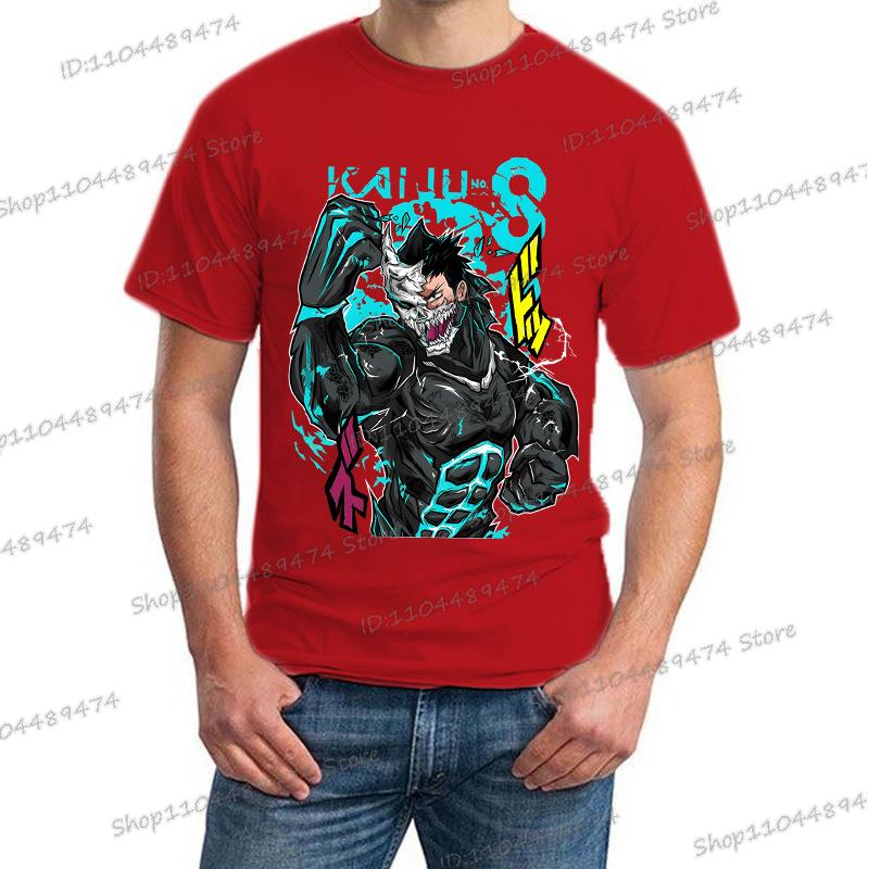 Japanisches Anime Kaiju No 8 T-Shirt Herren Punk-Stil Soshiro Hoshina T-Shirts Manga-Liebhaber Geschenkshirt Grafik Unisex Kaiju No 8 T-Shirt